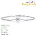 Wholesale Custom Fashion Fine Jewelry 18K White Gold Plated S925 Sterling Silver 1Ct Moissanite Bangle Bracelet for Women Gifts