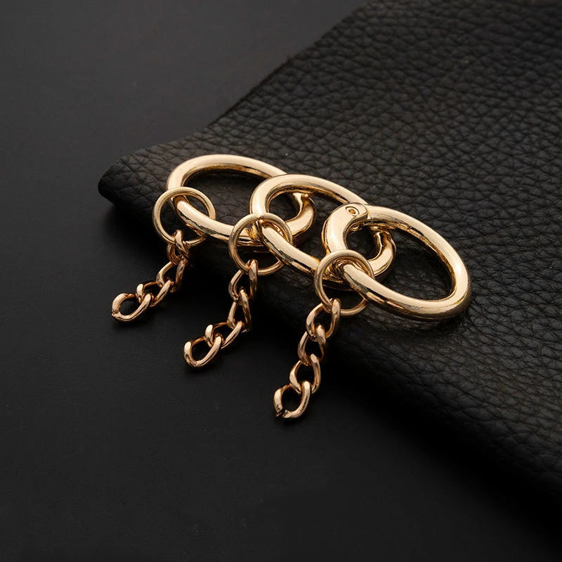 25MM Gold Metal O Ring Spring Clasp Clip Snap Hook Spring Keyring Buckles Connector for DIY Keychain Jewelry Making Accessories