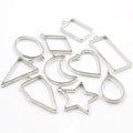10pcs/lot Rhodium Plated High Quality Geometric Figure Charm Photo Frame Hollow Glue Pendant Charms DIY Handmade