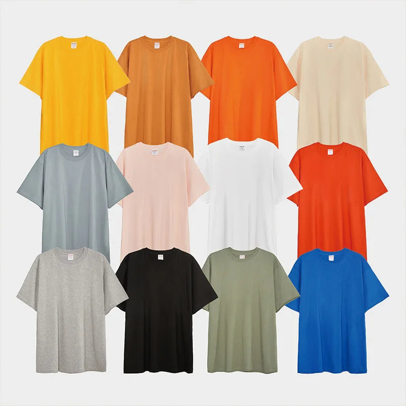 Plus Size Mens Drop Shoulder 100% Cotton 230g Custom logo T-Shirt Oem Boxy Blank Heavy Weight Cotton T Shirt Oversized Tshirt