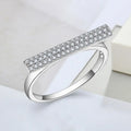 Trendy Customized Rhodium Plated Mini Cubic Zirconia 925 Sterling Silver Engagement Wedding Rings for Women Luxury Party Jewelry