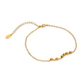 Chris April Anti-tarnish316L Stainless Steel 18k PVD Gold Simple Retro Body Jewelry Beads Chain Anklet Bracelet