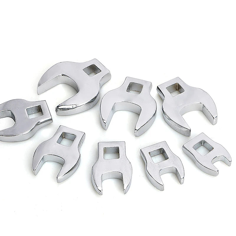 8Pcs 3/8 Inch Drive Crowfoot Wrench Set 10 - 22mm Metric Chrome Plated Crow Foot Metric or Imperial Keys Set Multitool
