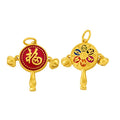 Waterproof Jewelry 18K Gold Plated Colorful Chunky Pendant Copper Cuban Link Earing Pendants Women