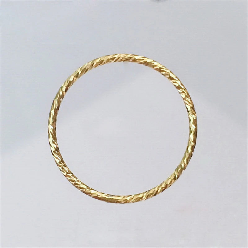 Hot Sale 14K Gold Filled Rings Minimalism Jewelry Ladies Rings Thin Individuality Sparkle Circle Thin Gold Band Ring