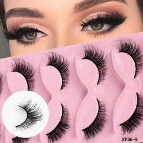 Half Eyelashes Foxy Winged Cat Eye Lashes Natural Silk Lash Faux Mink Fox Fluffy Eye Lashes