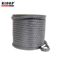 Durable 3/8 Inch X 300 Feet Double Braid Nylon Mooring Rope with Stainless Steel Thimble and Plastic Chuck