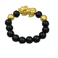 Dubai Jewelry  Euro Coins Gold Plated Obsidian Prayer Beads Sixcharacter Mantra Brave Bracelet Men and Women Couple Jewelry