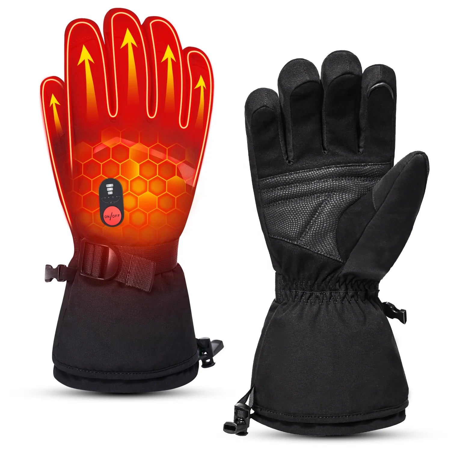 For Savior Men and Women's Waterproof Ski Gloves with Touch Screen & Heated Battery Power Rechargeable Stocked at Canada Warehou
