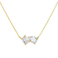 Peishang Wholesale Jewelry 925 Sterling Silver 14K Gold Plated Cz Zircon Square Drop Geometric Necklace