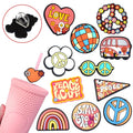 Straw Toppers Charms Hippie Groovy Peace love butterfly Straw Cover Toppers Charms