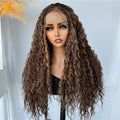 X-TRESS  Kinky Curly 13x6 Glueless HD Lace Front Wigs Pre Plucked Synthetic Lace Front Wigs Highlight Free Part  Lace Front Wig