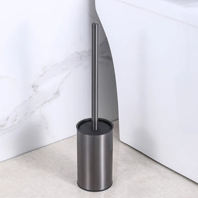 Modern Stainless Steel Free Standing Toilet Cleaner Brush Premium Bathroom Cleaning Products