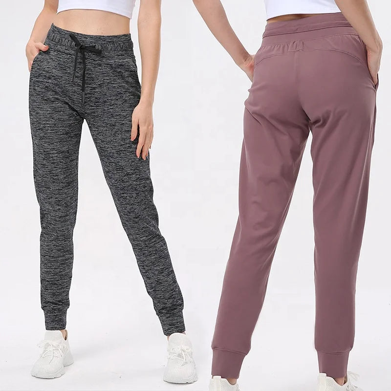 Dropshipping Women's Joggers High Waist Drawstring Yoga Pockets Sweatpants Sport Workout Pants Track Cuff Sweatpants