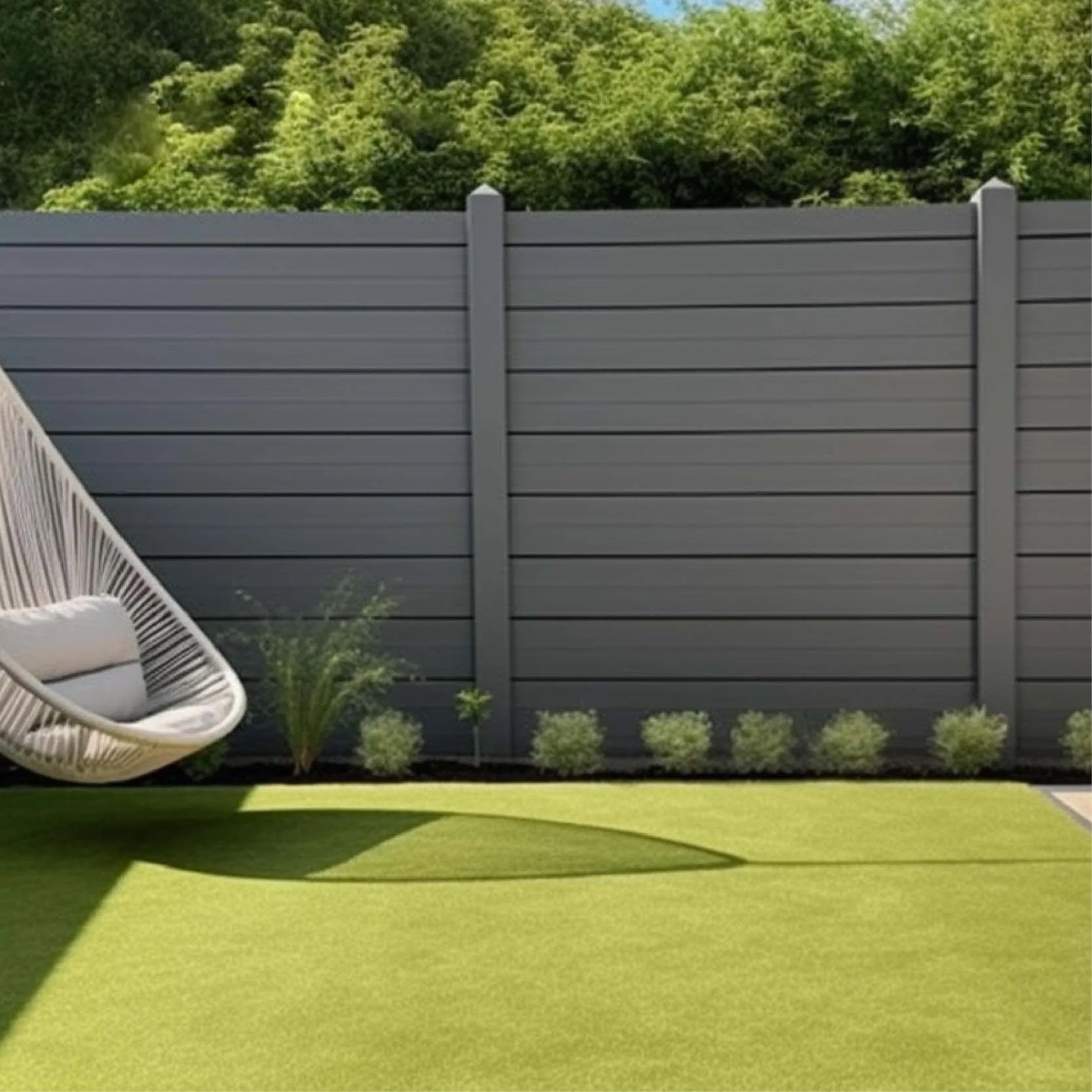Outdoor Modern Wpc Plastic Wood Composite Not Vinyl Decorative Privacy Fence Panels