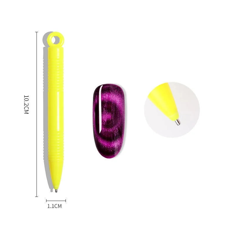 Tamax NAB052 Black Nail Art Magnet Stick for Cat's Eye Polish Polishing 3D Line Effect Magnetic Pen (Commercial & Home Use)