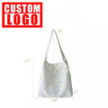Custom Logo Factory Direct Custom Embroidery Medium Size Fashionable Shopping Cotton Daisy Tote Bag