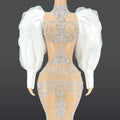 Luxury Stage Costume Party Cloth Evening Floor Length High Waist Mermaid Elegant Luxury for Wedding Party Night Long Dress