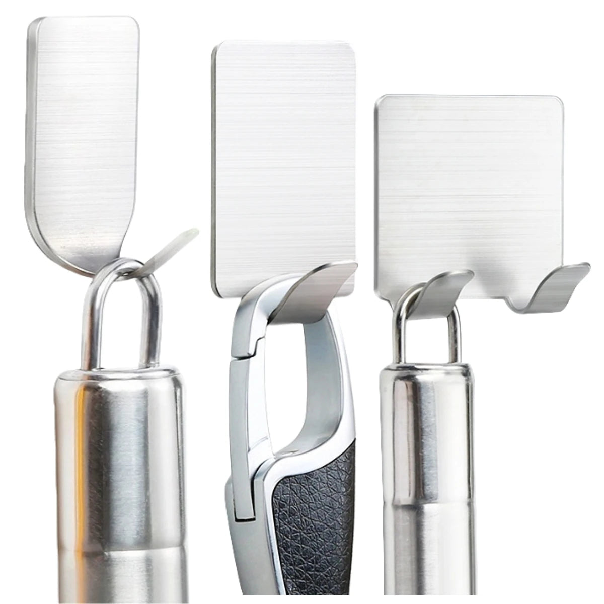 Stainless Steel Bathroom Robe Hooks Adhesive Wall Hook Towel Holder Bathroom Kitchen Hardware Multi-Purpose Hanger Hook