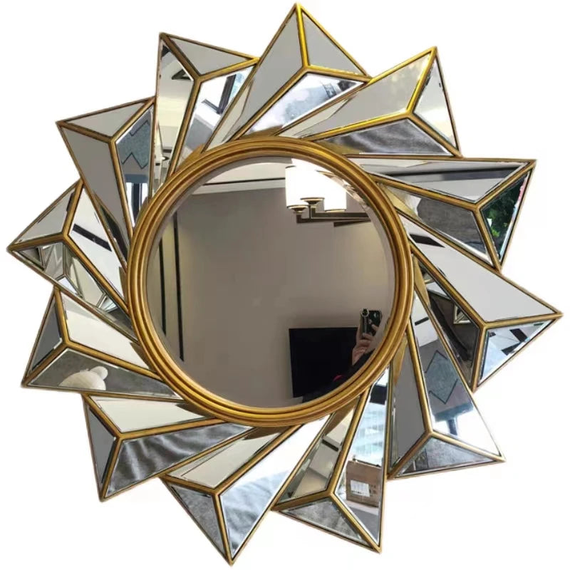 100*100cm European Art Bath Mirror Glass Splicing Decorative Mirror Wall Hanging Background Wall Restaurant Mirror