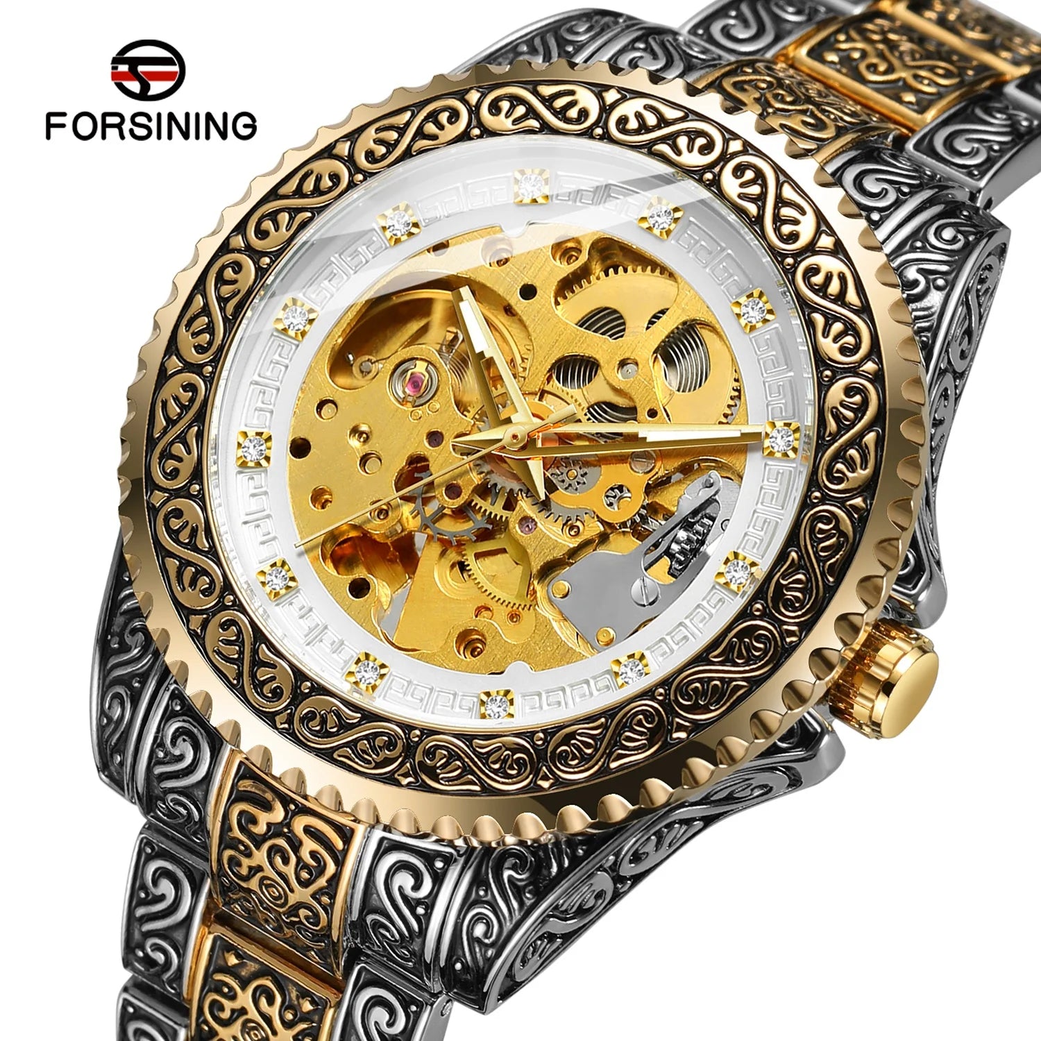 Relogio Forsining Factory Mens Montrepourhomme Golden Custom Watch Automatic Mechanical Watches for Wristwatches Man