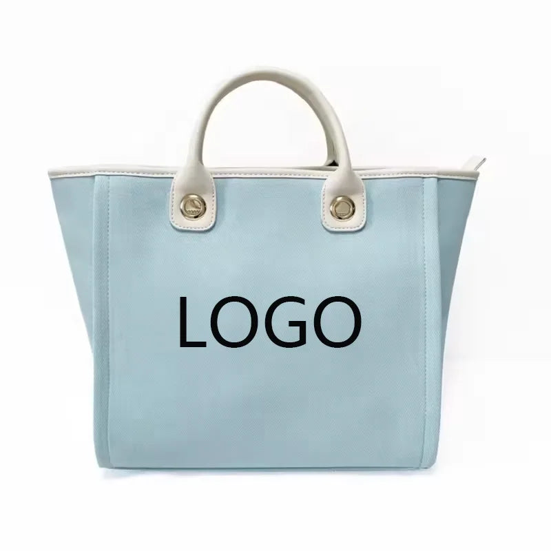 Large Capacity Canvas Tote with Crossbody Strap Women's Handbags Zipper Women's Shoulder Bag Clutch