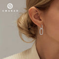 Korean Women Jewelry Moissanite 925 Sterling Silver Unique Hoop Earrings for Lady