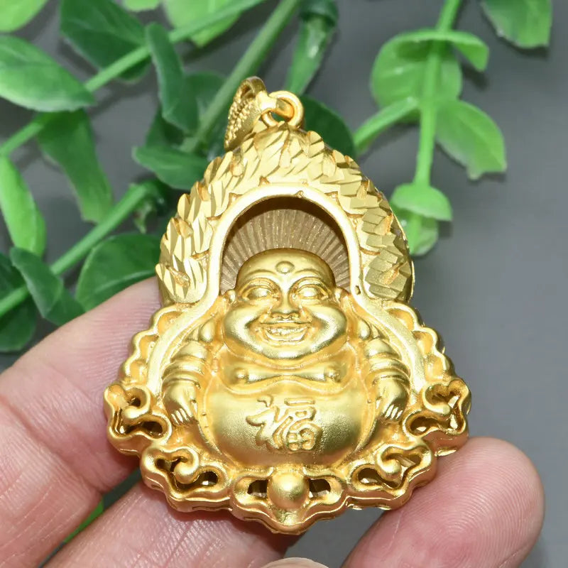 Factory Price Gold Plated Lucky Laughing Buddha Pendants for Men and Women