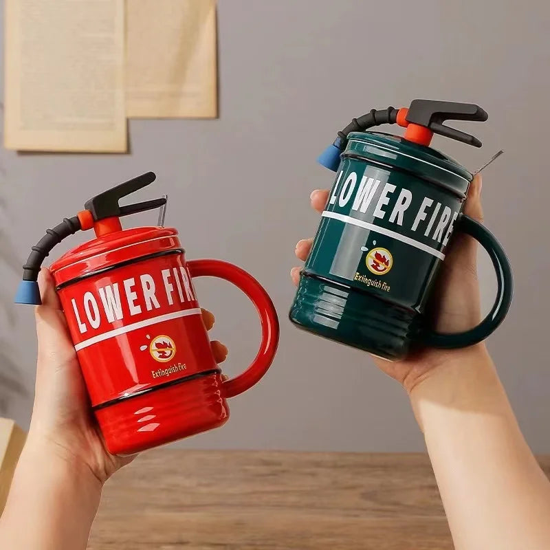 Cute Personality Ceramic Coffee Cup with Lid Fun Prank Cup Couple Mug High Temperature Resistant Wholesale