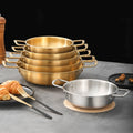 KEGNQ Kitchen Cookware Stainless Steel Korean Cooking Noodle Ramen Pot Household Cooking Pan Soup Pot With Double Handles