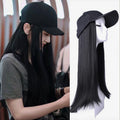 Women Adjustable Bob Hat Wigs Distressed Removable Straight Synthetic Hair Wig Baseball Cap Wig Detachable Hair Extension MegaBDM