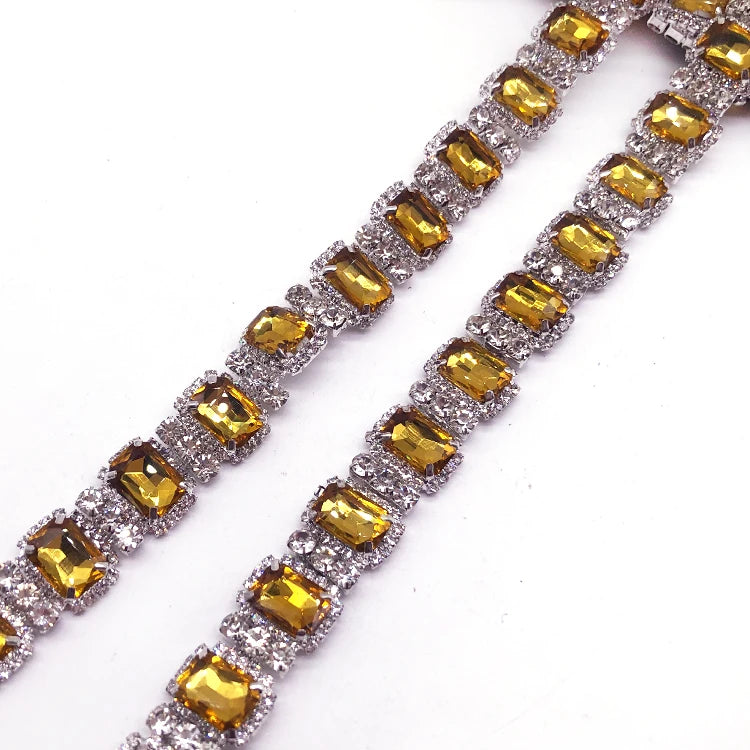 Luxury Sewing Accessories for Clothing Fashion Trimming With Rhinestone Lace Trim