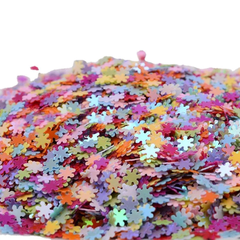 5mm Wholesale Christmas Loose Snowflake Sequin Nail Art Confetti Shiny Paillette Flat Solid Transparent Bulk PVC Spangle Sequins