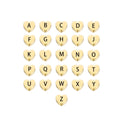 8mm PVD Gold Plated Small Initial Beads Stainless Steel Heart Shaped A-Z Alphabet Charm Beads for Jewellery Making