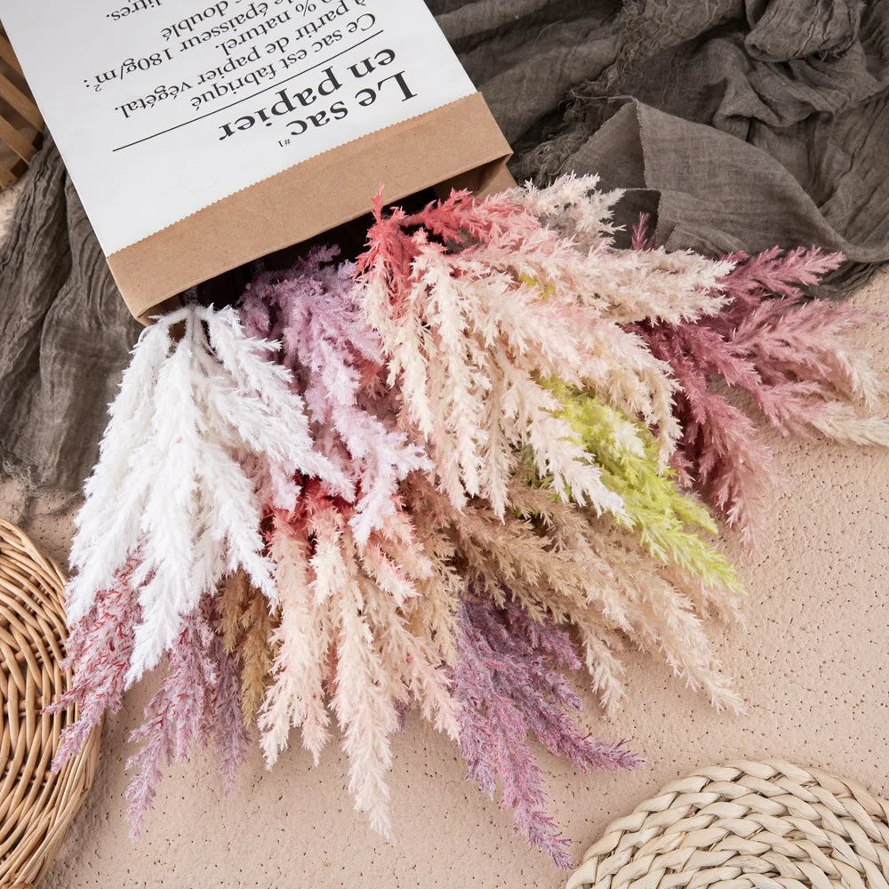 Y0027 Hot Selling Wholesale White Pink Artificial Astilbe Chinensis Plastic Flowers Wedding Decoration Faux Flowers