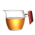 Glass Fair Cup Long Handle Wood Handle High Borosilicate Glass Side Handle Male Cup Tea Divider