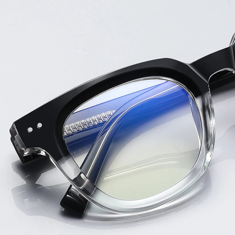Vintage Acetate Material Optical Frame Unisex With Anti Blue Light Lens Glasses Eyewear Unisex