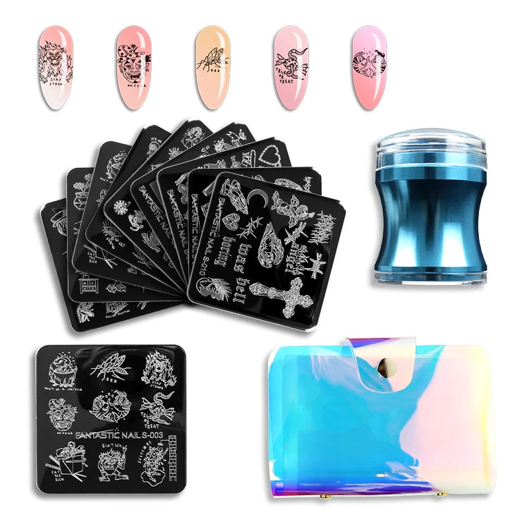 Cartoon Nail Art Template 6X6cm Animal Butterfly Flower Design Nail Stamping Plate