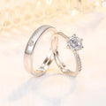 SC 2022  Women Radiant Cut Cubic Zirconia Wedding  Promise Anniversary Diamond Ring Size Adjustable Couple Engagement Ring