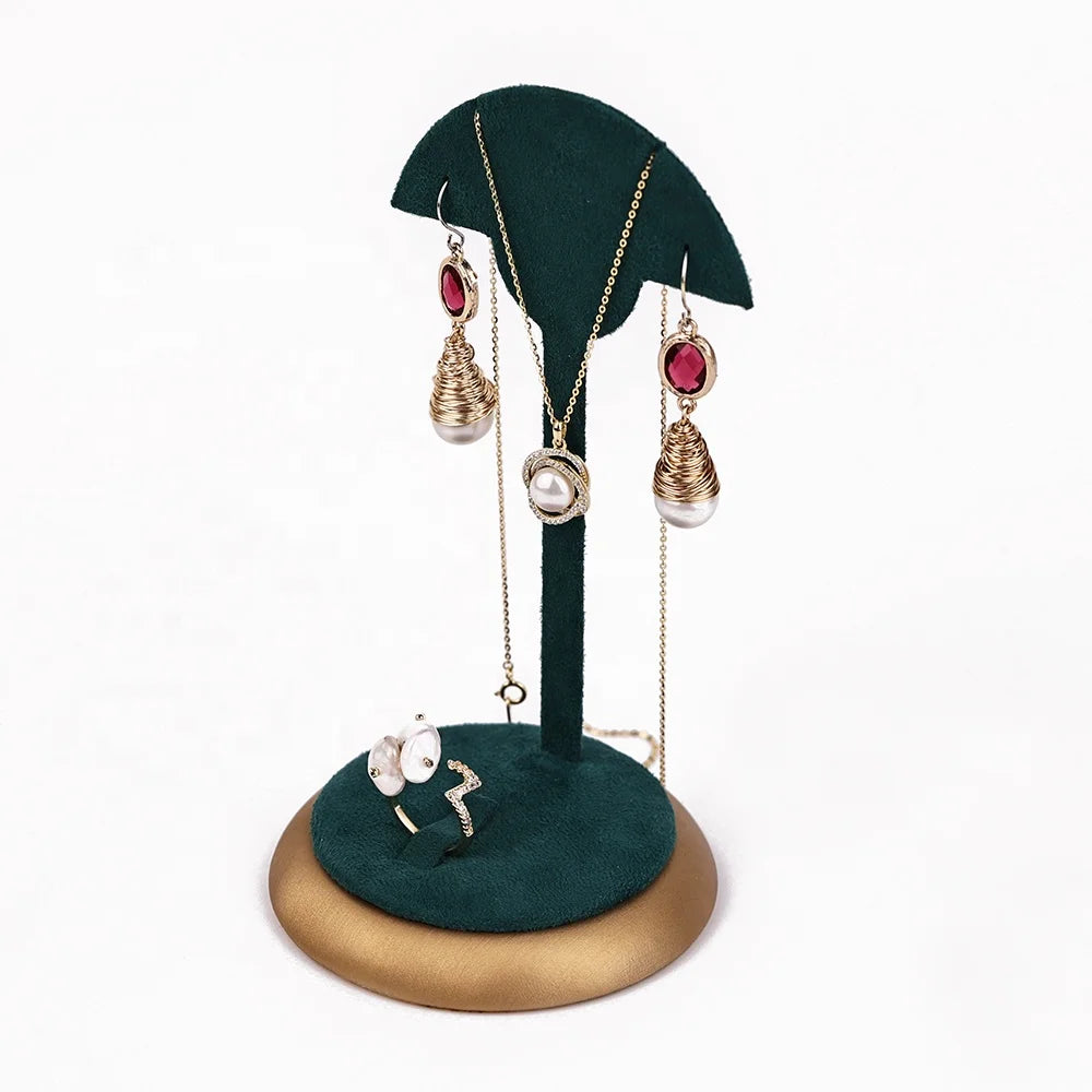 PU Leather Suede Velvet Linen Jewelry Tray Luxury Ring Earring Necklace Bracelet Display&Stand Suspension Jewelry Display Box