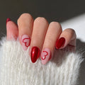 Stick on Nails Press Wholesale Short Almond Soft Gel Fake Nails Set Customized Design Reusable Red Press on Finger Nails Bulk
