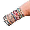 Bohemia Handmade Fabric Beach Bracelet Handwoven Surf Bracelet for Women and Men Braided Friendship Stack Bracelet