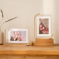 Custom Clear 6inch Double Sided Acrylic Picture Frames Acrylic Photo Frame With Wooden Base Acrylic Frame