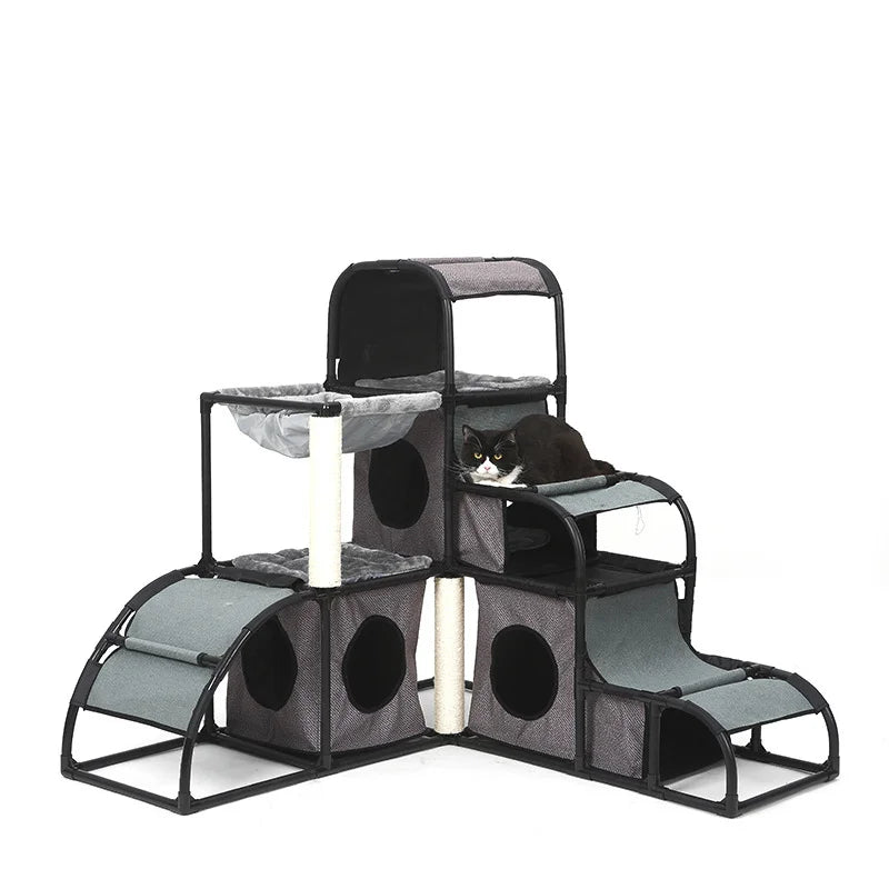 Cat Tower Tree Scratching Posts Climbing Condo Gym Pet House Hammock Toys Furniture Activity Centre Kit Multi-Level