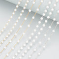 C137 3M/Lot Handmade Stainless Steel and Plastic Pearl Chain Trendy DIY Jewelry Making Accessory for Necklaces and Bracelets