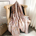 Summer Elegant Silk Scarf Women 180*90cm Luxury Natural Chain Printed Silk Scarf Shawls Brand Design Scarf