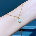 Non Tarnish 316L Stainless Steel Fashion Jewelry 18k Gold Chain Necklace Natural Opal Necklace for Women