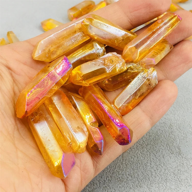 Diy Wholesale Bulk Rainbow Healing Crystal Angel Aura Quartz Point