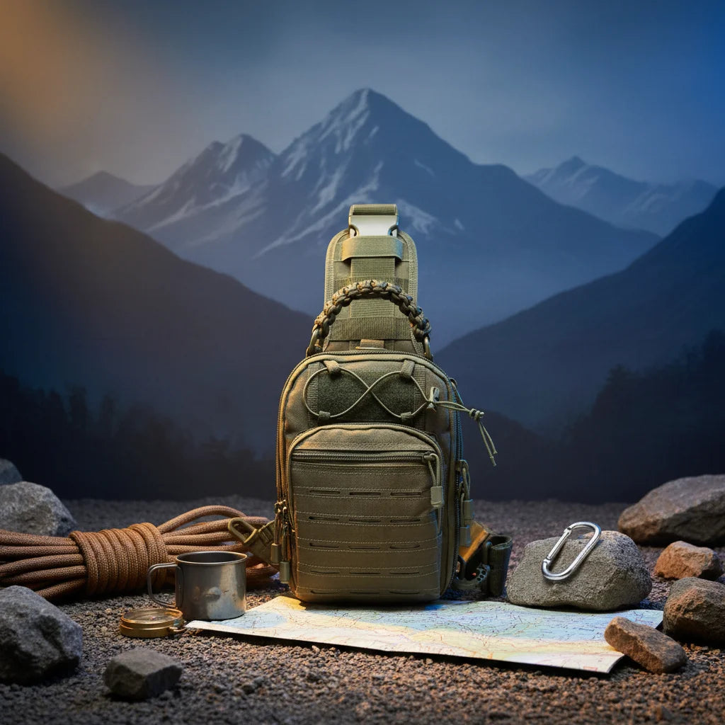 AYPPRO Custom 1000D Compact EDC Sling Bag Tactical Concealed Carry Crossbody Shoulder Bag for Range Travel Hiking Outdoor Sports