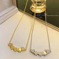 Retro Magnetic Folding Heart Shaped Flower Pendant Necklace Women Love Clavicle Chain Gifts Openable Choker Jewelry